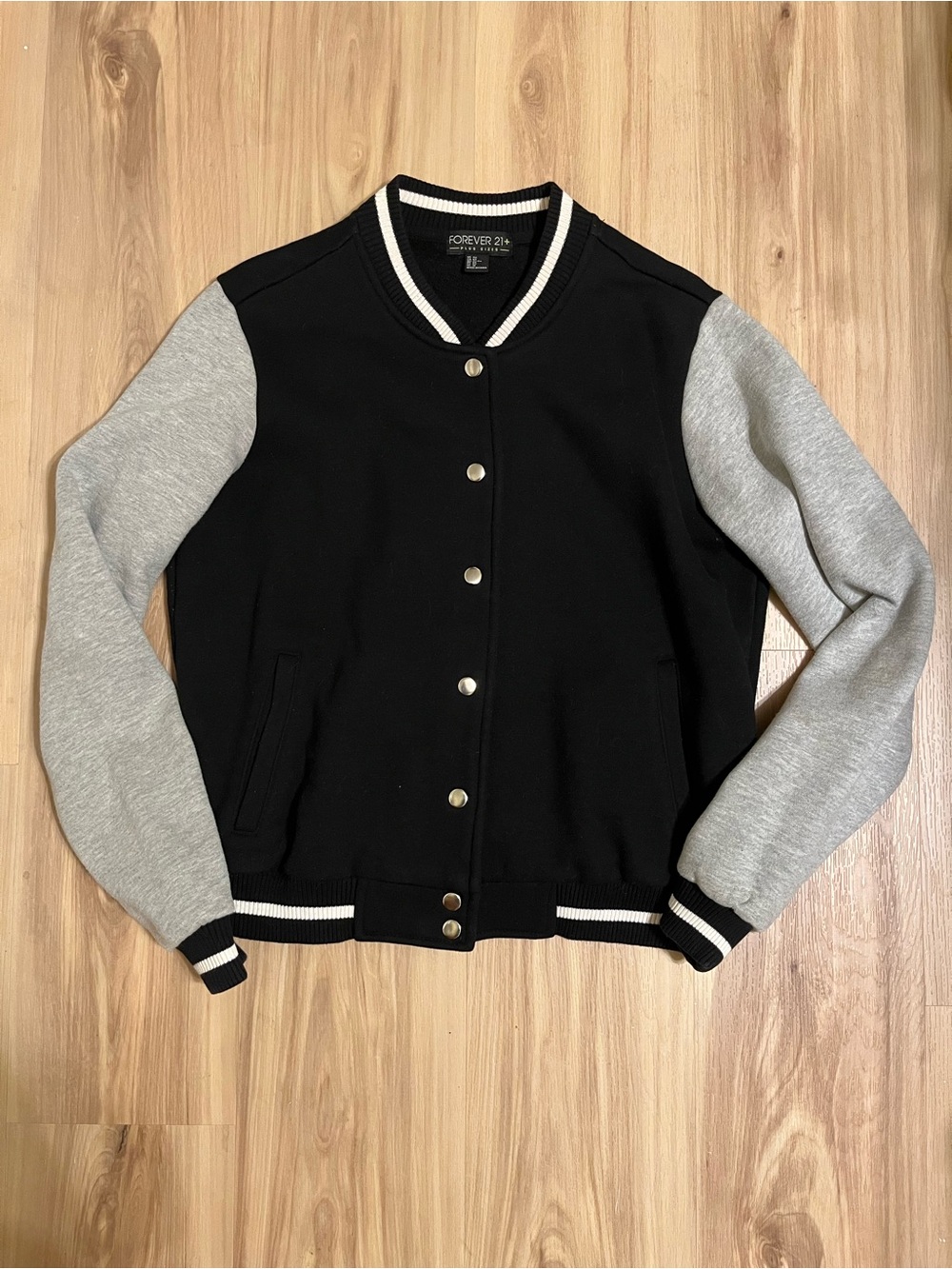 Forever 21 Black and Grey Bomber Jacket